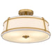 Quoizel - SLN1716BRG - Three Light Semi-Flush Mount - Sloane - Brushed Gold