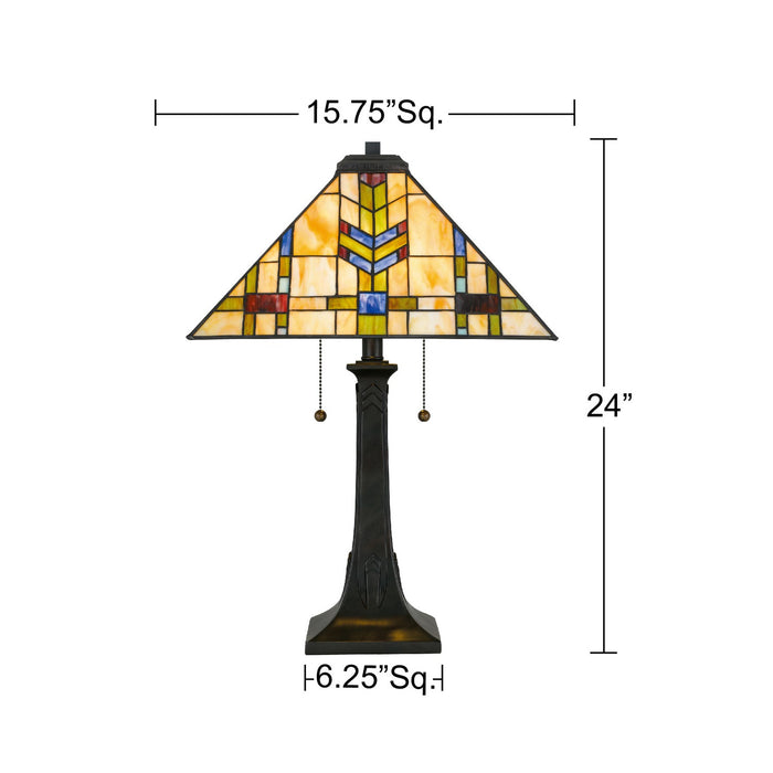 Quoizel - TF6821VA - Two Light Table Lamp - Draxen - Valiant Bronze