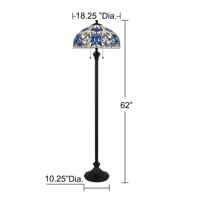 Quoizel - TFNR9362MBK - Two Light Floor Lamp - Wisteria Bloom - Matte Black