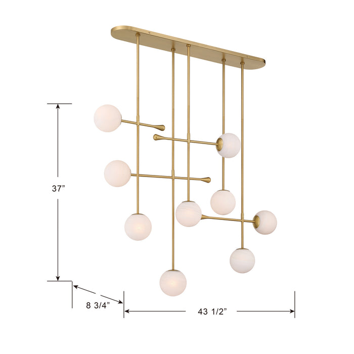 Minka-Lavery - 10149-732 - Nine Light Linear Chandelier - Ursolus - Legacy Brass