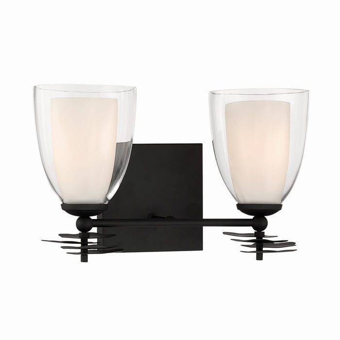 Minka-Lavery - 10252-899 - Two Light Vanity - Elowen - Dark Matte Black