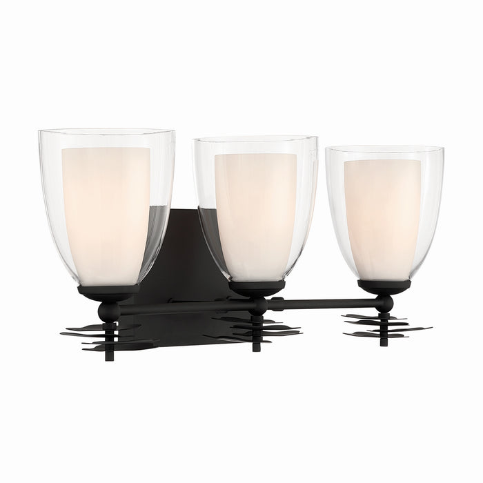 Minka-Lavery - 10253-899 - Three Light Vanity - Elowen - Dark Matte Black