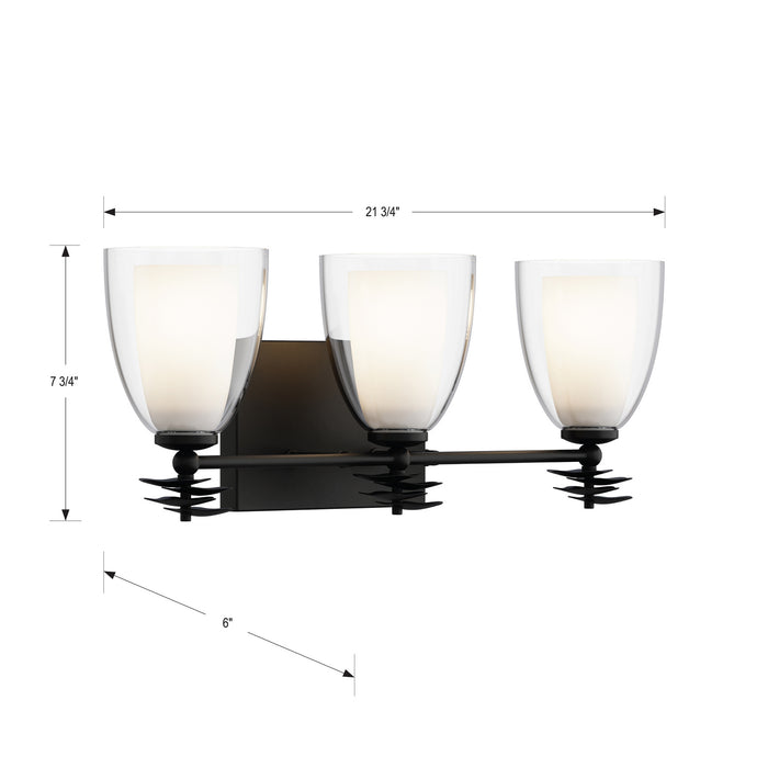 Minka-Lavery - 10253-899 - Three Light Vanity - Elowen - Dark Matte Black