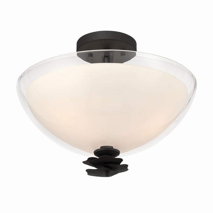 Minka-Lavery - 10255-899 - Three Light Semi-Flush Mount - Elowen - Dark Matte Black