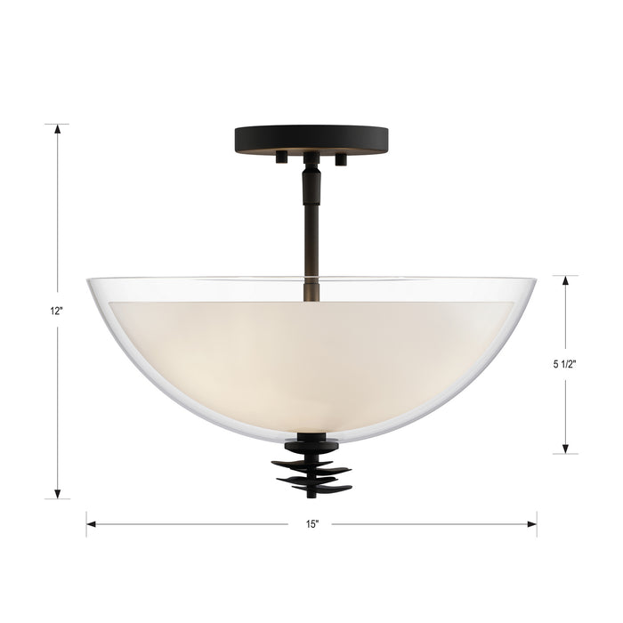 Minka-Lavery - 10255-899 - Three Light Semi-Flush Mount - Elowen - Dark Matte Black