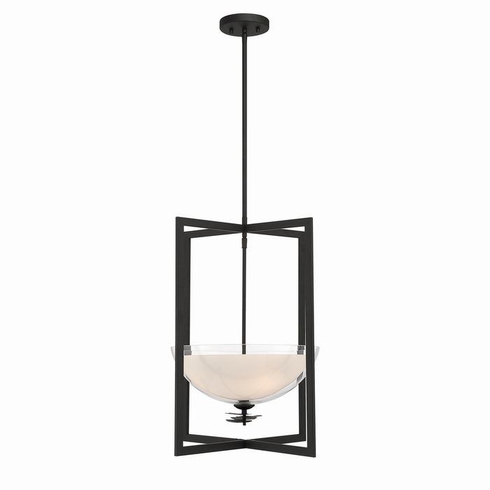 Minka-Lavery - 10256-899 - Three Light Pendant - Elowen - Dark Matte Black