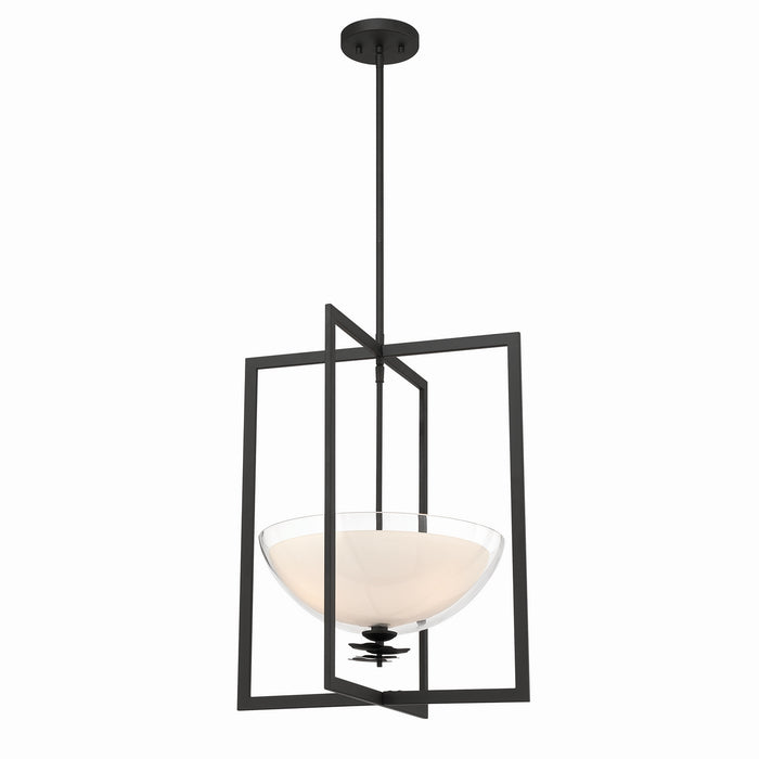 Minka-Lavery - 10256-899 - Three Light Pendant - Elowen - Dark Matte Black