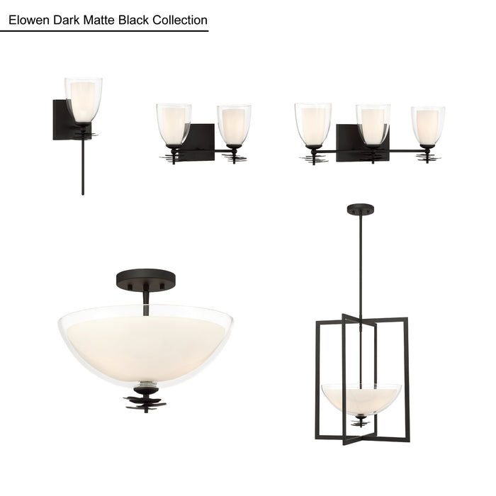 Minka-Lavery - 10256-899 - Three Light Pendant - Elowen - Dark Matte Black
