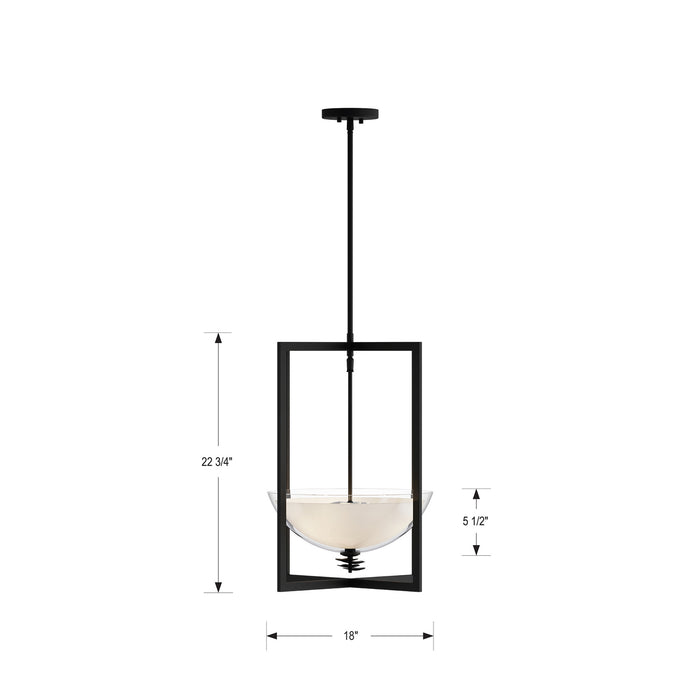 Minka-Lavery - 10256-899 - Three Light Pendant - Elowen - Dark Matte Black