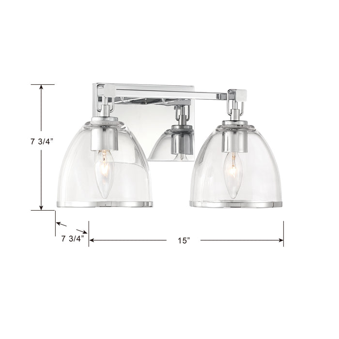 Minka-Lavery - 15022-77 - Two Light Vanity - Wynnfrost - Chrome