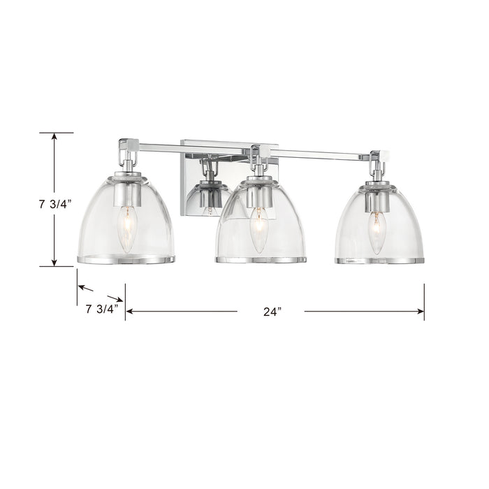 Minka-Lavery - 15023-77 - Three Light Vanity - Wynnfrost - Chrome