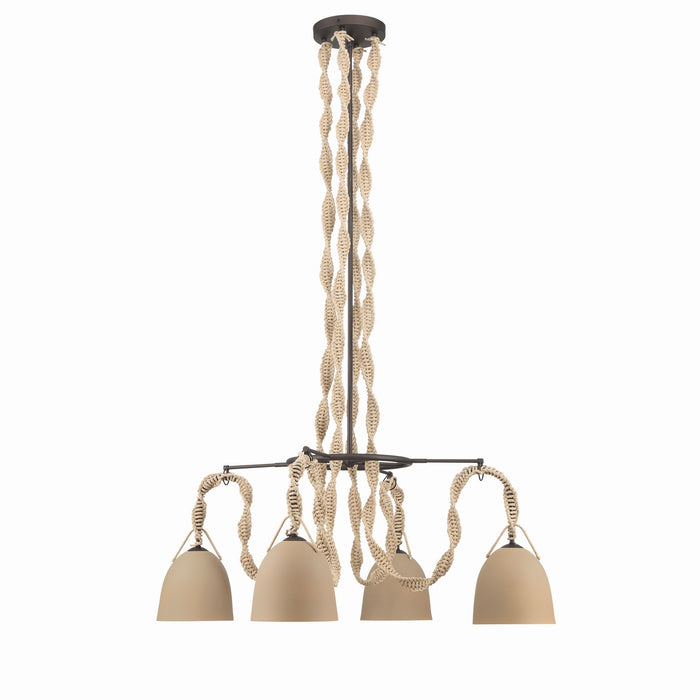 Minka-Lavery - 16066-860 - Four Light Pendant - Cordón - Dark Bronze