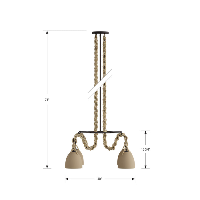 Minka-Lavery - 16066-860 - Four Light Pendant - Cordón - Dark Bronze