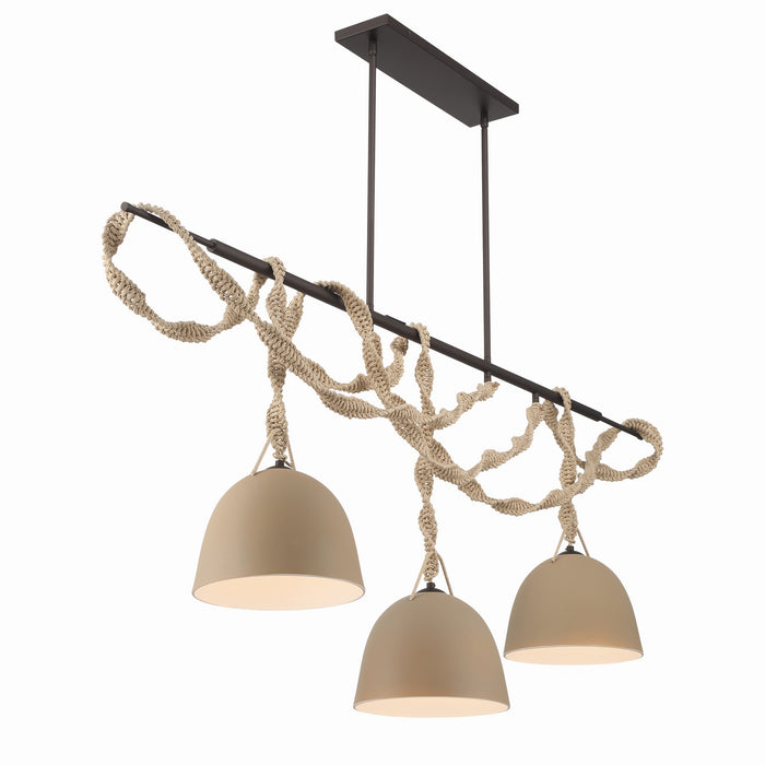 Minka-Lavery - 16067-860 - Three Light Linear Chandelier - Cordón - Dark Bronze