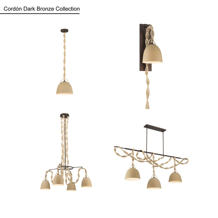 Minka-Lavery - 16067-860 - Three Light Linear Chandelier - Cordón - Dark Bronze
