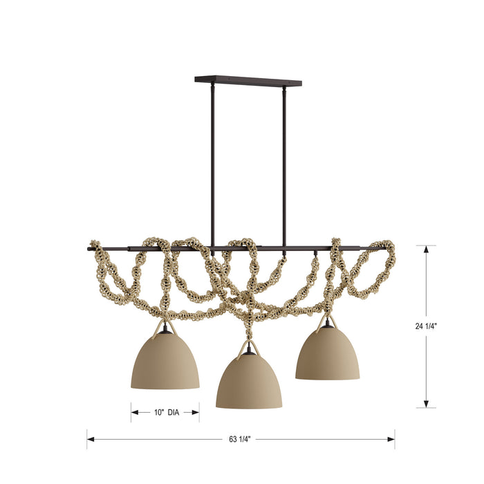 Minka-Lavery - 16067-860 - Three Light Linear Chandelier - Cordón - Dark Bronze