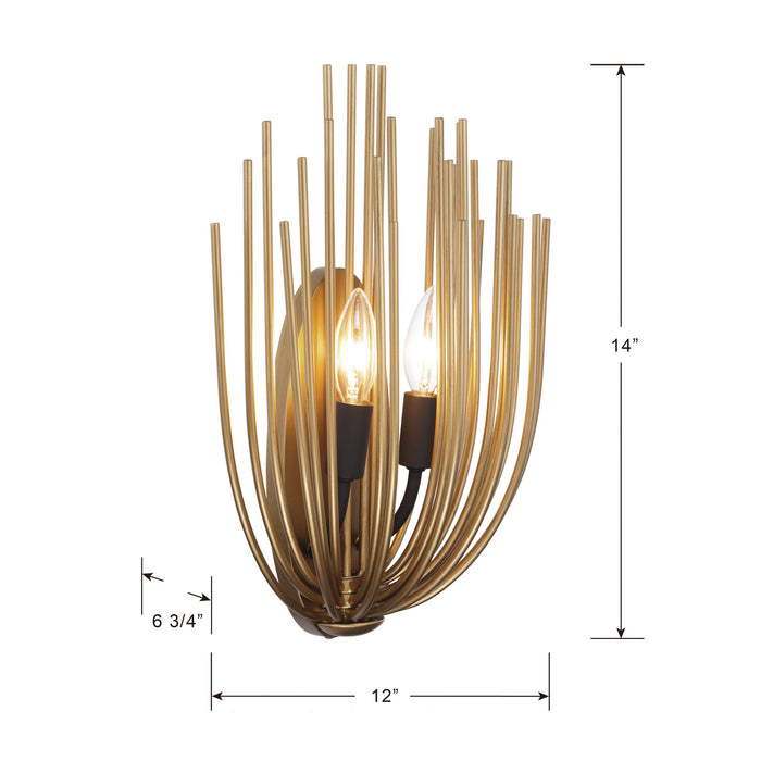 Minka-Lavery - 16202-876 - Two Light Wall Sconce - Florenza - Legacy Brass