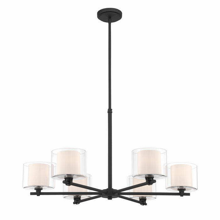 Minka-Lavery - 2065-899 - Six Light Chandelier - Seville - Dark Matte Black