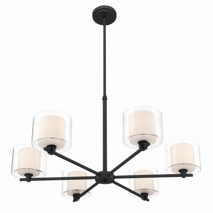 Minka-Lavery - 2065-899 - Six Light Chandelier - Seville - Dark Matte Black