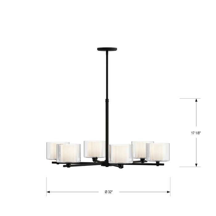 Minka-Lavery - 2065-899 - Six Light Chandelier - Seville - Dark Matte Black