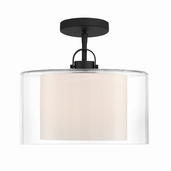 Minka-Lavery - 2066-899 - One Light Convertible Pendant/Semi-Flush Mount - Seville - Dark Matte Black