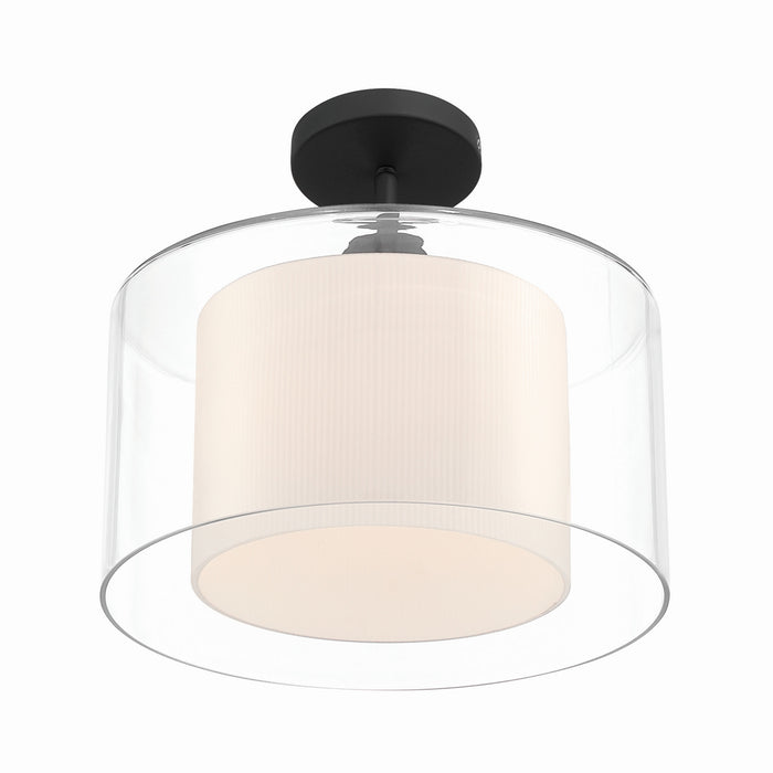 Minka-Lavery - 2066-899 - One Light Convertible Pendant/Semi-Flush Mount - Seville - Dark Matte Black