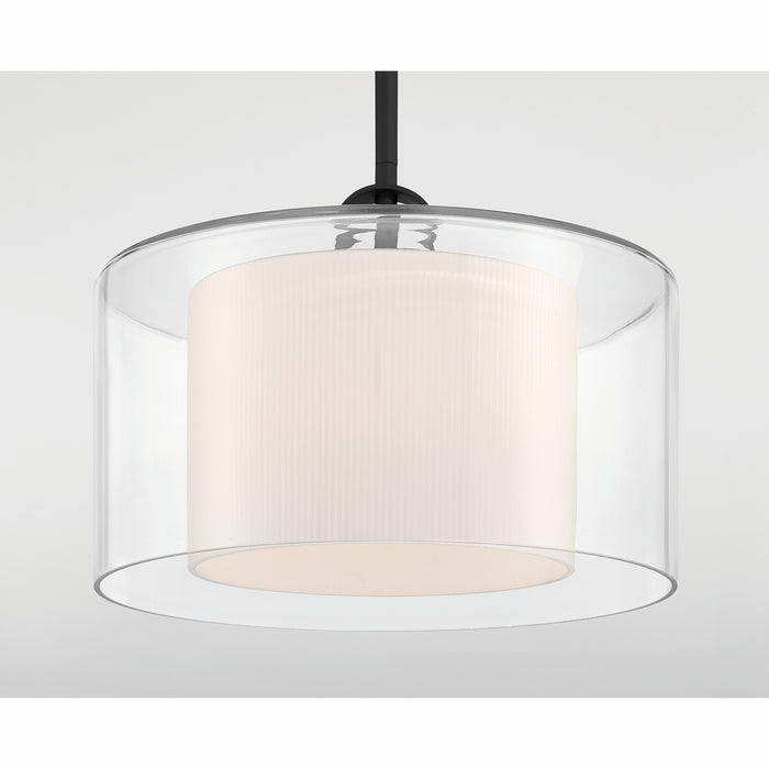 Minka-Lavery - 2066-899 - One Light Convertible Pendant/Semi-Flush Mount - Seville - Dark Matte Black