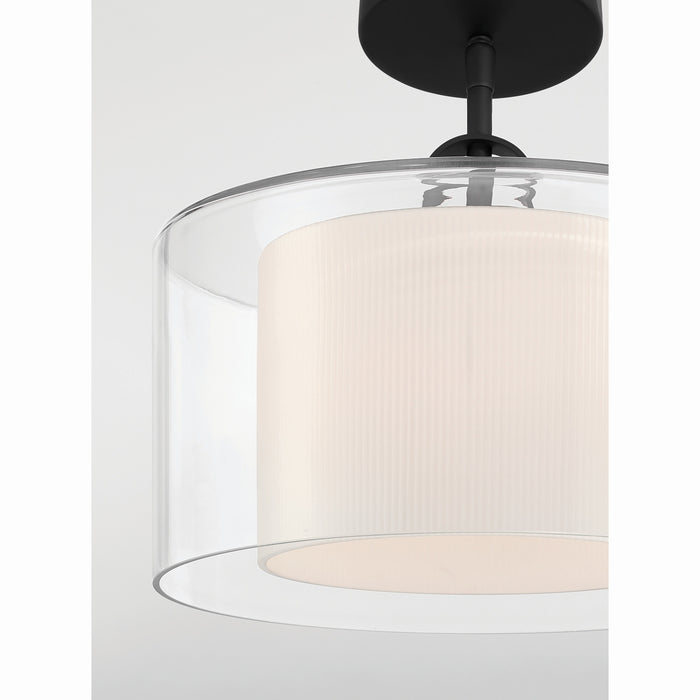 Minka-Lavery - 2066-899 - One Light Convertible Pendant/Semi-Flush Mount - Seville - Dark Matte Black