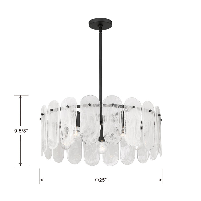 Minka-Lavery - 2595-899 - Five Light Pendant - Oldmill - Dark Matte Black