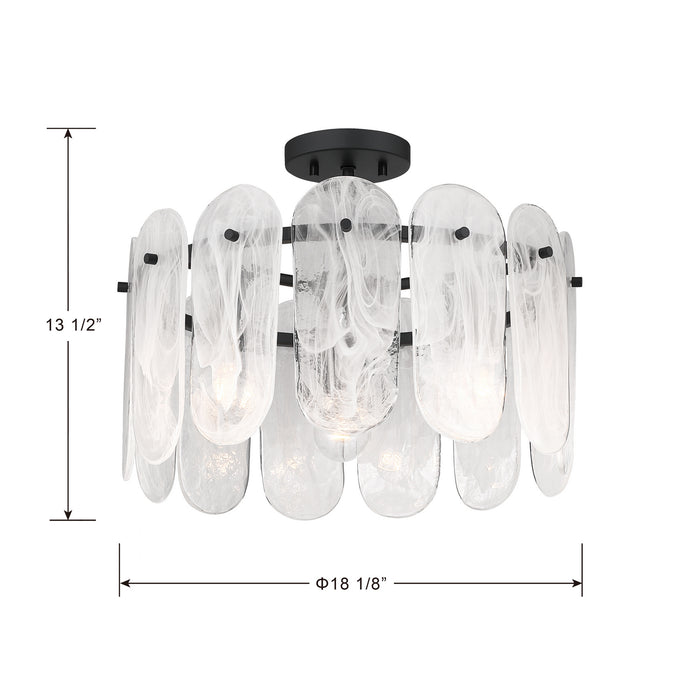 Minka-Lavery - 2596-899 - Three Light Semi-Flush Mount - Oldmill - Dark Matte Black