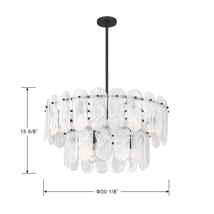 Minka-Lavery - 2599-899 - Nine Light Pendant - Oldmill - Dark Matte Black
