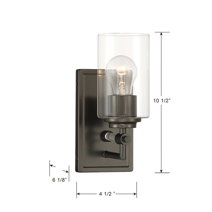 Minka-Lavery - 2641-749 - One Light Bath Sconce - Binsly - Rustic Gun Metal