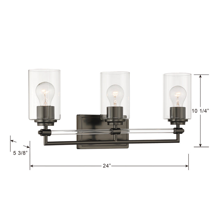 Minka-Lavery - 2643-749 - Three Light Vanity - Binsly - Rustic Gun Metal