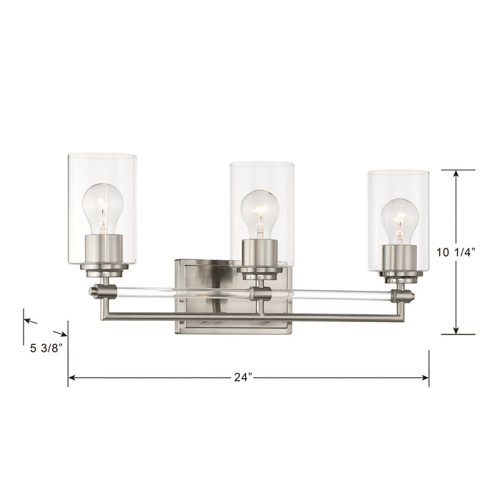 Minka-Lavery - 2643-84 - Three Light Vanity - Binsly - Brushed Nickel