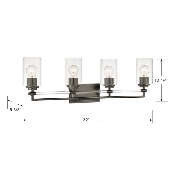 Minka-Lavery - 2644-84 - Four Light Vanity - Binsly - Brushed Nickel