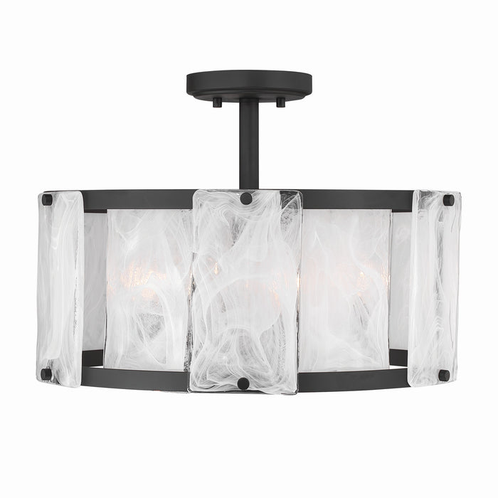 Minka-Lavery - 3635-899 - Four Light Semi-Flush Mount - Veil - Dark Matte Black