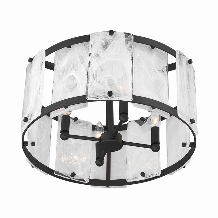 Minka-Lavery - 3635-899 - Four Light Semi-Flush Mount - Veil - Dark Matte Black
