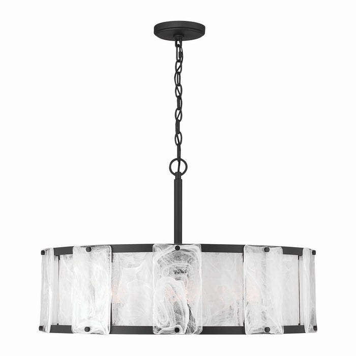 Minka-Lavery - 3636-899 - Six Light Pendant - Veil - Dark Matte Black