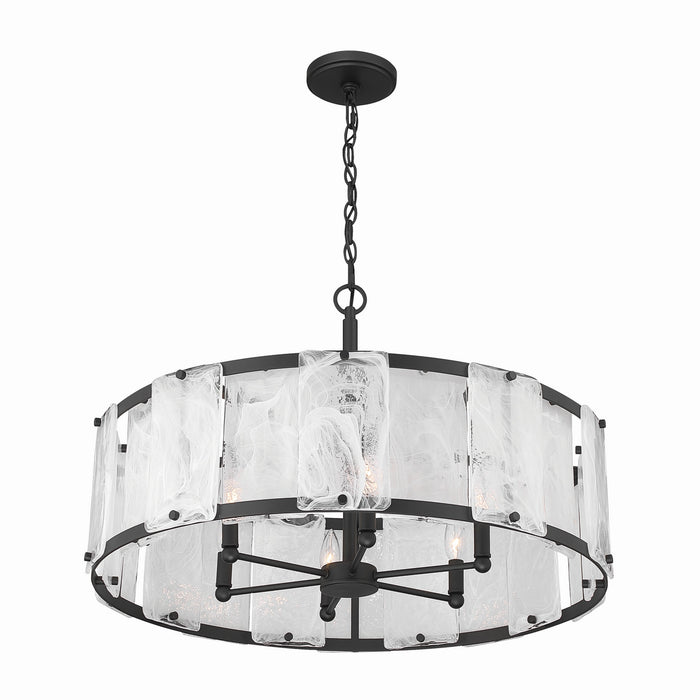 Minka-Lavery - 3636-899 - Six Light Pendant - Veil - Dark Matte Black