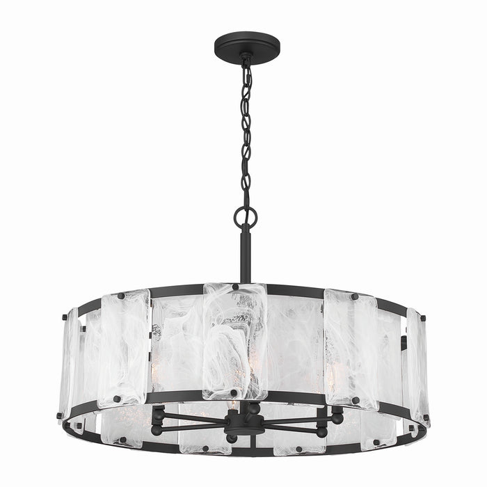 Minka-Lavery - 3636-899 - Six Light Pendant - Veil - Dark Matte Black