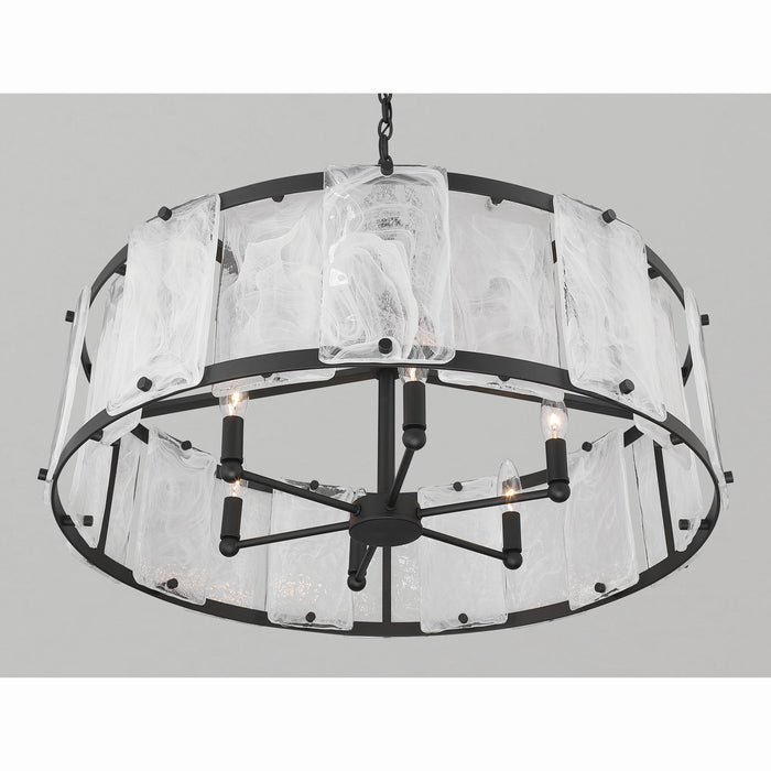 Minka-Lavery - 3636-899 - Six Light Pendant - Veil - Dark Matte Black