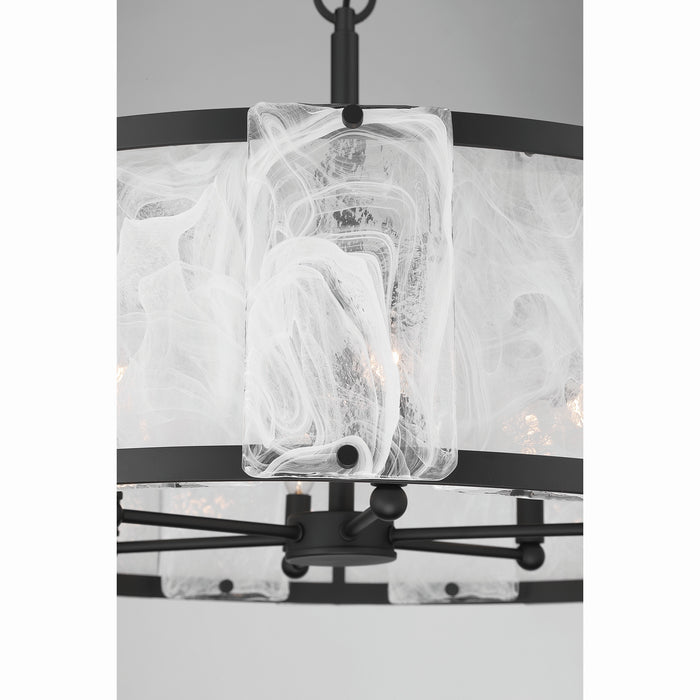 Minka-Lavery - 3636-899 - Six Light Pendant - Veil - Dark Matte Black