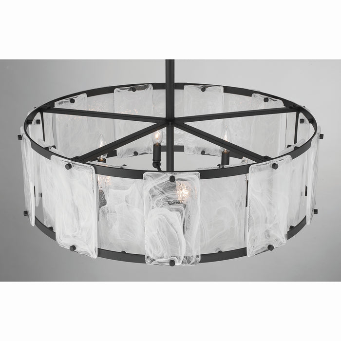 Minka-Lavery - 3636-899 - Six Light Pendant - Veil - Dark Matte Black