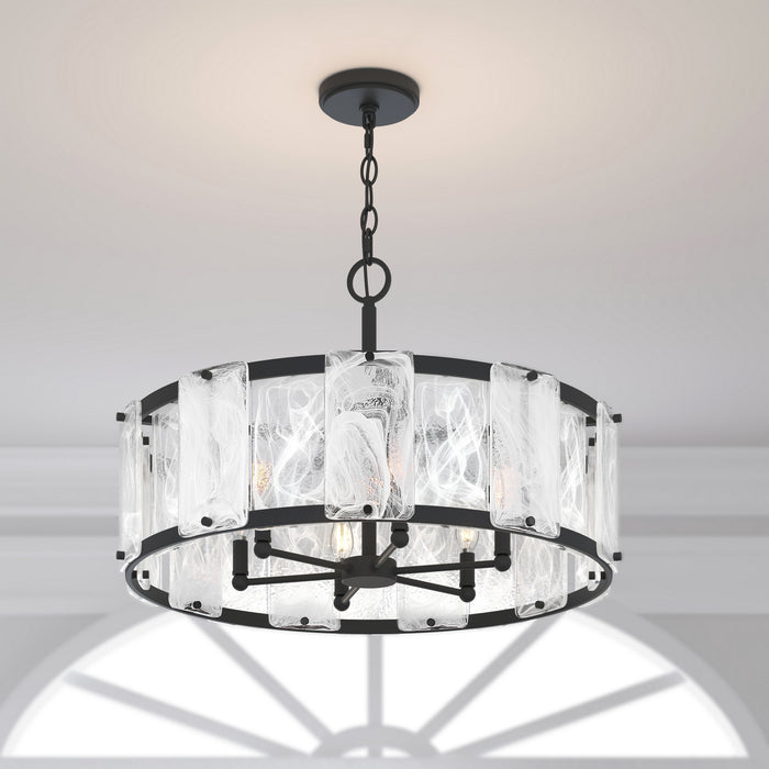 Minka-Lavery - 3636-899 - Six Light Pendant - Veil - Dark Matte Black