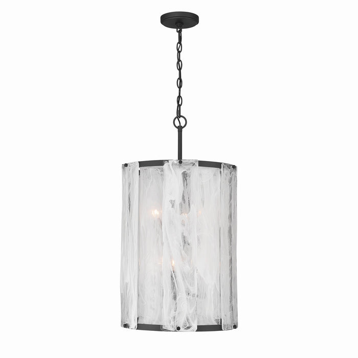 Minka-Lavery - 3637-899 - Six Light Pendant - Veil - Dark Matte Black