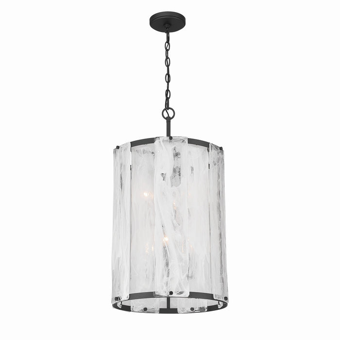 Minka-Lavery - 3637-899 - Six Light Pendant - Veil - Dark Matte Black