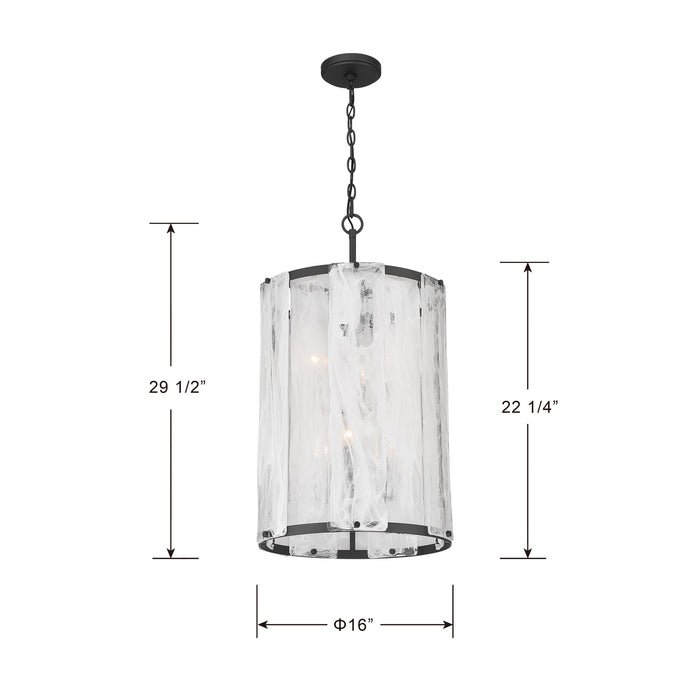 Minka-Lavery - 3637-899 - Six Light Pendant - Veil - Dark Matte Black