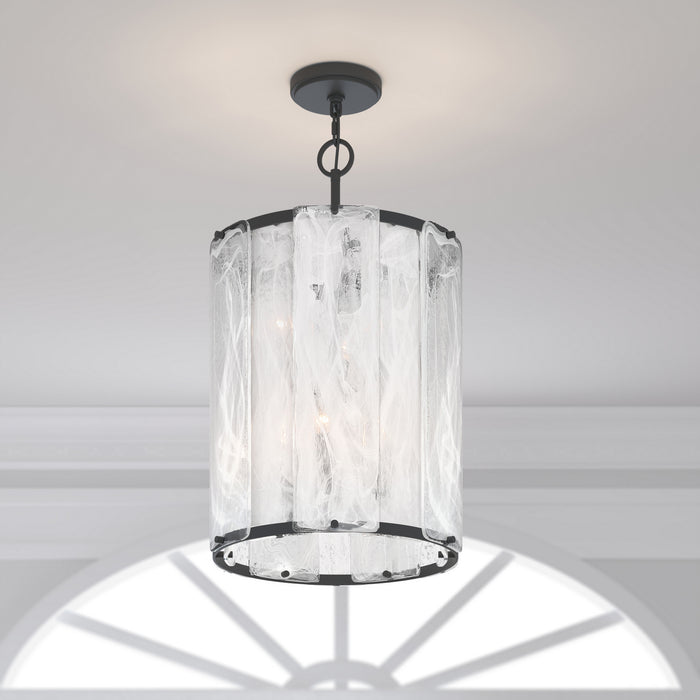 Minka-Lavery - 3637-899 - Six Light Pendant - Veil - Dark Matte Black