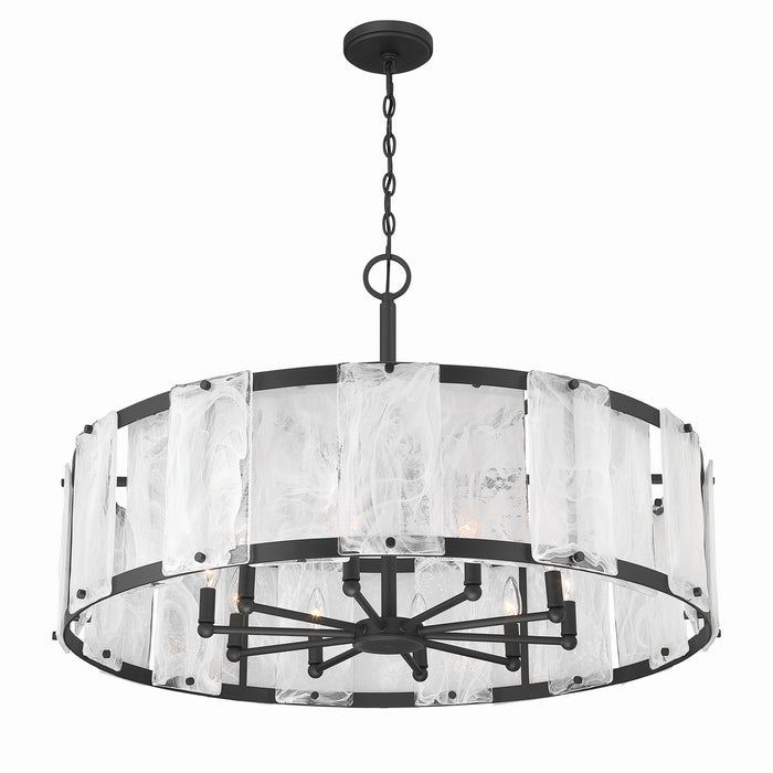 Minka-Lavery - 3638-899 - Ten Light Pendant - Veil - Dark Matte Black