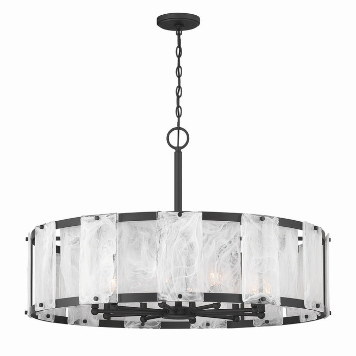 Minka-Lavery - 3638-899 - Ten Light Pendant - Veil - Dark Matte Black